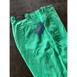 Polo Ralph Lauren Men Size 36 Classic Shorts Green Linen Blend Golf BeachPreppy